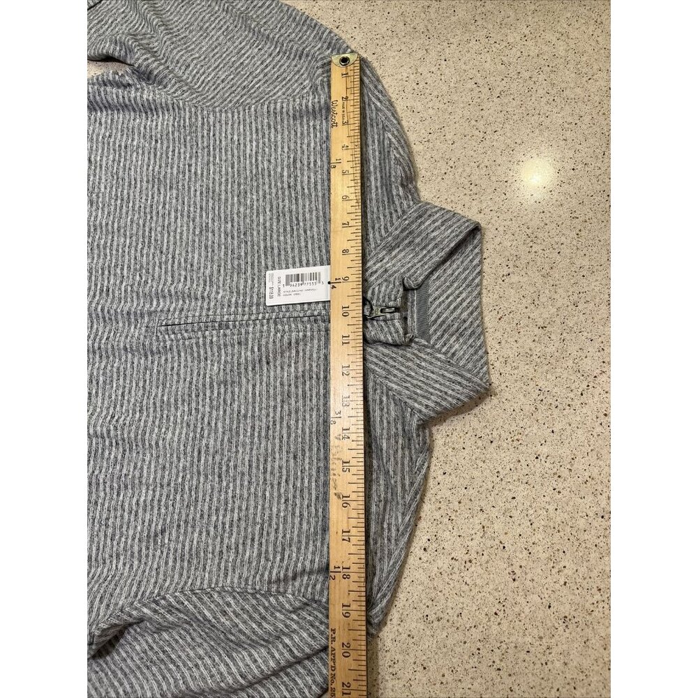 BRAND NEW Johnnie O Hanging Out 1/4 Zip Sweater, Mens Large Heather Gray Stripe - Picture 2 of 11
